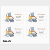 Cat Pyramid - Groep Katten, Teamwork Quote Rechthoekige Sticker (Vel)