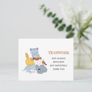 Cat Pyramid - Groep van Katten Teamwork Quote Briefkaart