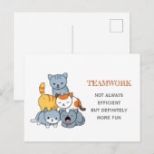 Cat Pyramid - Groep van Katten Teamwork Quote Briefkaart (Voorkant / Achterkant)
