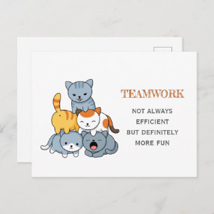 Cat Pyramid - Groep van Katten Teamwork Quote Briefkaart