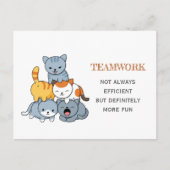 Cat Pyramid - Groep van Katten Teamwork Quote Briefkaart (Voorkant)