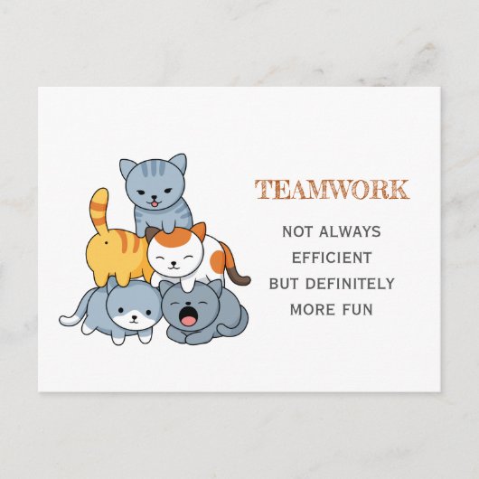 Cat Pyramid - Groep van Katten Teamwork Quote Briefkaart (Voorkant)