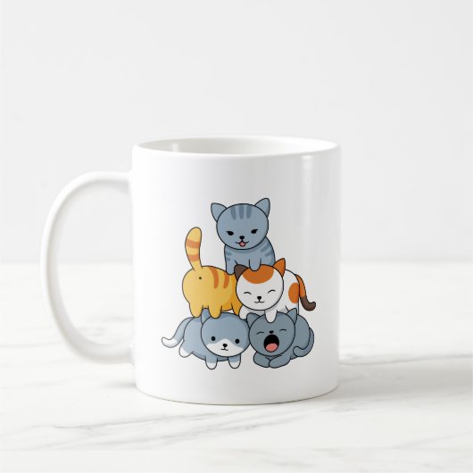 Cat Pyramid - Group of Cats Koffiemok (Links)