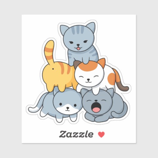 Cat Pyramid - Group of Cats Sticker (Vel)