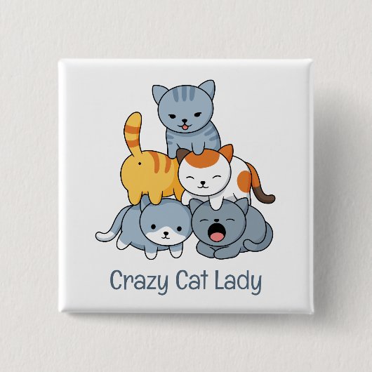 Cat Pyramid - Group of Cats Vierkante Button 5,1 Cm (Voorkant)