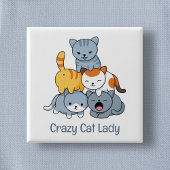 Cat Pyramid - Group of Cats Vierkante Button 5,1 Cm