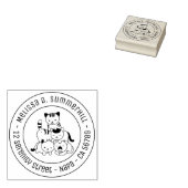 Cat Pyramid Round Address Rubberstempel (Gestempeld)