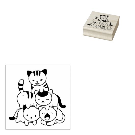 Cat Pyramid Rubberstempel (Gestempeld)