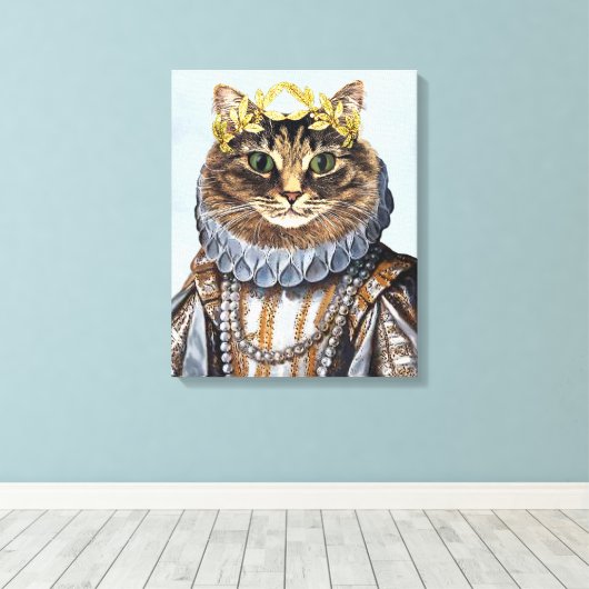 Cat Queen Canvas Afdruk (Insitu (Houten vloer))