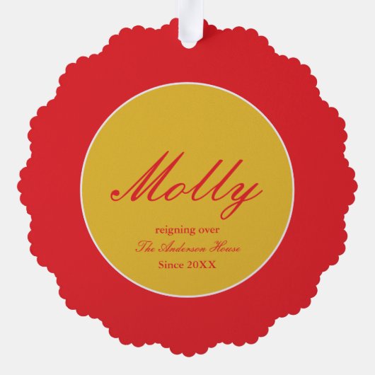 Cat Queen Ornament Kaart (Achterkant)