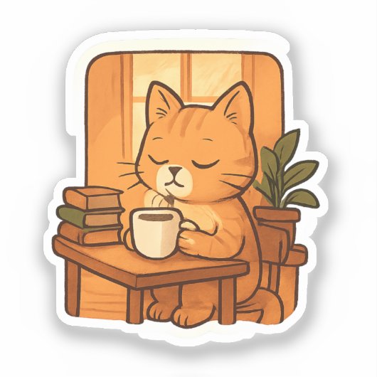 Cat Quiet but Focused Sticker (Voorkant)