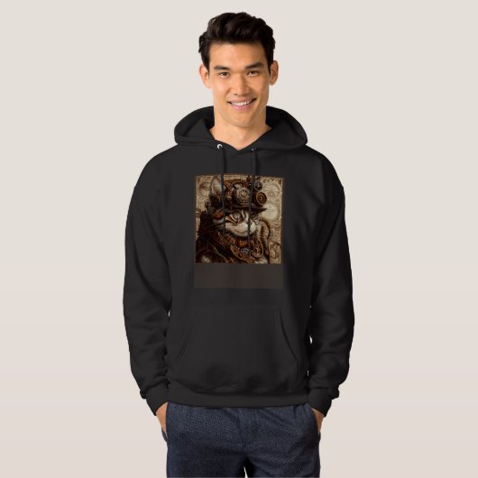 Cat Quilting Steampunk Hoodie (Voorkant volledig)