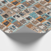 Cat quiltontwerp cadeaupapier (Hoek)