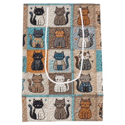 Cat quiltontwerp medium cadeauzakje (Achterkant)