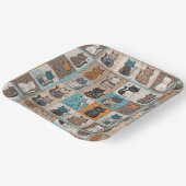 Cat quiltontwerp papieren bordje (Gebogen)