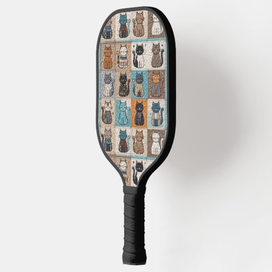 Cat quiltontwerp pickleball paddle (Links)