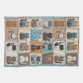 Cat quiltontwerp theedoek (Horizontaal)