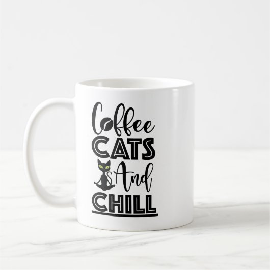 Cat Quote: Katten, Koffie en Chill Koffiemok (Links)