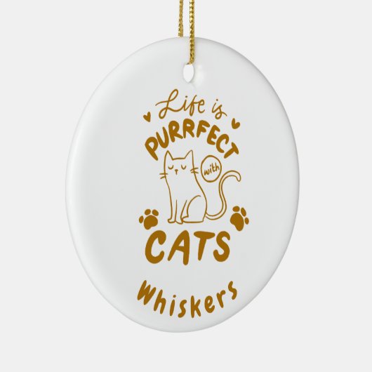 Cat Quote Pet Naam Keramisch Ornament (Rechts)