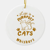 Cat Quote Pet Naam Keramisch Ornament (Voorkant)