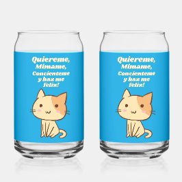 Cat quote quiereme mimame y hazme feliz blikvorm glas