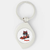 cat raciing car Keychain (Voorkant)