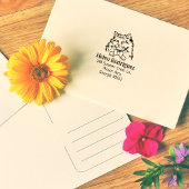 Cat rag pop retouradres rubberstempel