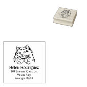 Cat rag pop retouradres rubberstempel (Gestempeld)