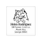 Cat rag pop retouradres rubberstempel (Afrduk)