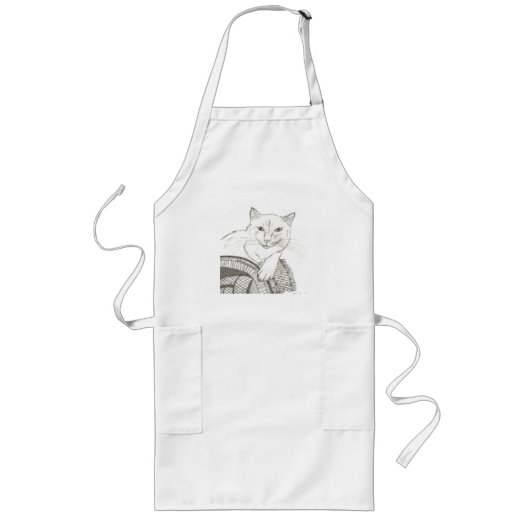 Cat Ragdoll Portrait Apron Lang Schort (Voorkant)