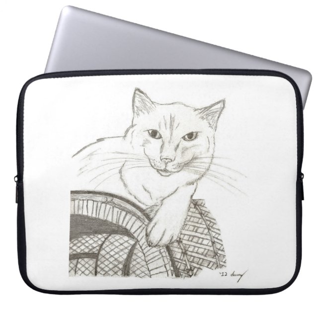 Cat Ragdoll Portrait Laptop Sleeve (Voorkant)