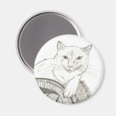Cat Ragdoll Portrait Magnet (Voorkant / Achterkant)