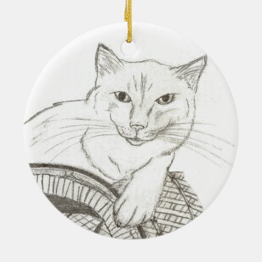 Cat Ragdoll Portrait Ornament (Achterkant)