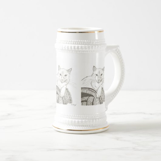 Cat Ragdoll Portrait Stein Bierpul (Voorkant rechts)