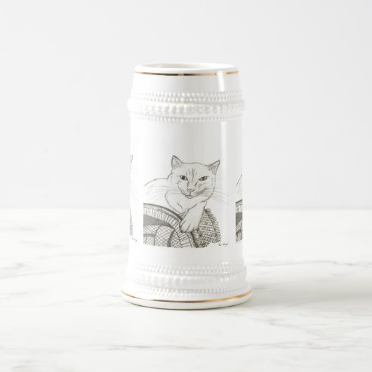 Cat Ragdoll Portrait Stein Bierpul (Center)