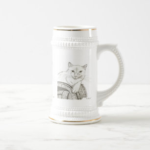 Cat Ragdoll Portrait Stein Bierpul