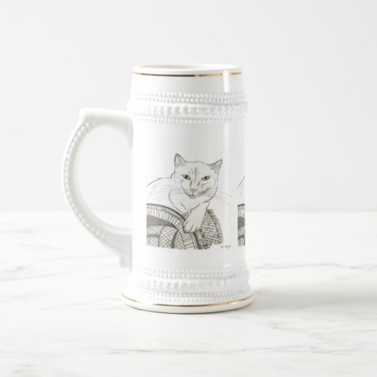 Cat Ragdoll Portrait Stein Bierpul (Links)