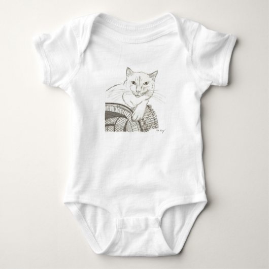 Cat Ragdoll Portret Baby Creeper Romper (Voorkant)