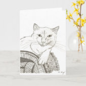 Cat Ragdoll Portret Wenskaart Kaart (Gele Bloem)