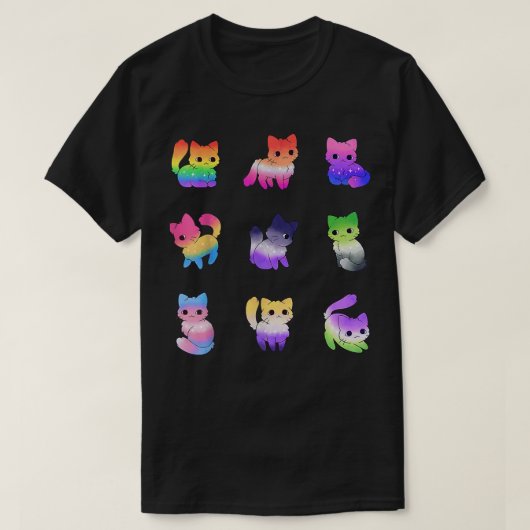 Cat Rainbow Gay Pride Cute LGBT Pride Animal Pet L T-shirt (Design voorkant)