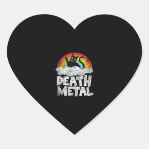 Cat Rainbow Heavy Metal Band Kinder Gothic Funny D Hart Sticker