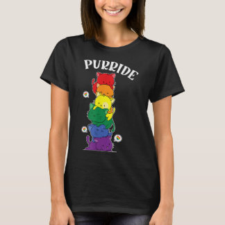 Cat Rainbow Sunglazen Gay Funny Pride LGBTQ Mannen T-shirt