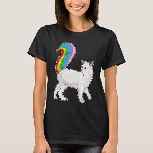 Cat Rainbow T-shirt (Voorkant)