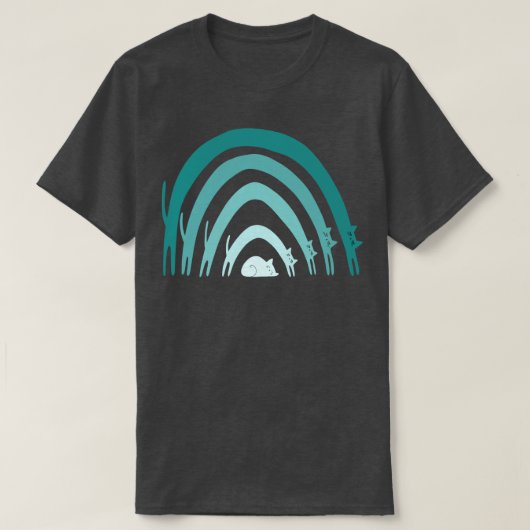 Cat Rainbows Blues T-shirt (Design voorkant)