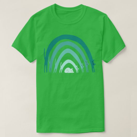 Cat Rainbows Blues T-shirt (Design voorkant)