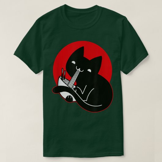 Cat Ramen Anime Noodles Kawaii Japan Sket T-shirt (Design voorkant)