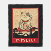 Cat Ramen Bowl Anime Japanse noedels Kawaii Neko Fleece Deken (Voorkant)