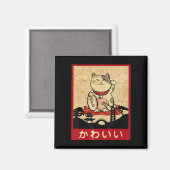 Cat Ramen Bowl Anime Japanse noedels Kawaii Neko Magneet (Voorkant / Achterkant)