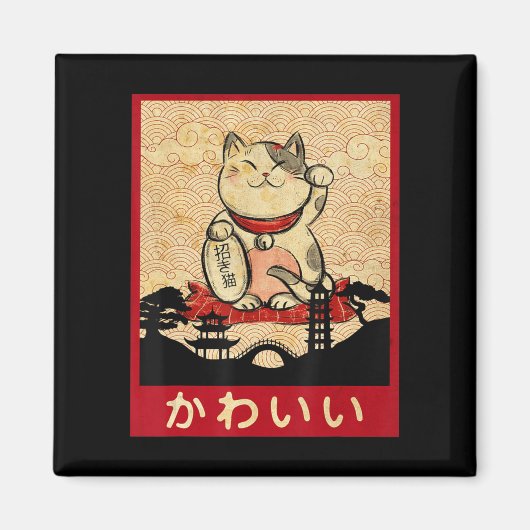 Cat Ramen Bowl Anime Japanse noedels Kawaii Neko Magneet (Voorkant)