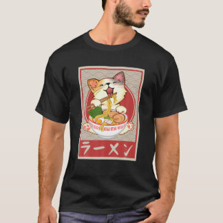 Cat Ramen Bowl Anime Japanse noedels Kawaii Neko T-shirt